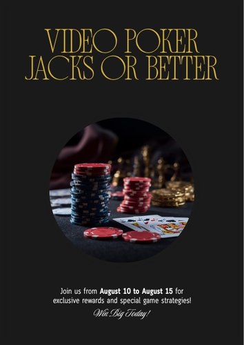 Bảng trả thưởng minh họa các hạng bài trong Video Poker Jacks or Better từ Royal Flush đến Đôi J trở lên